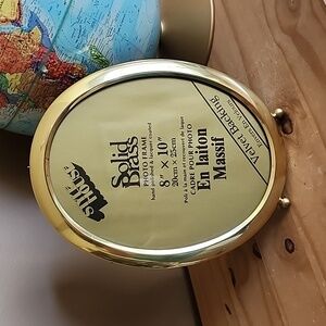 Vintage solid brass oval picture frame